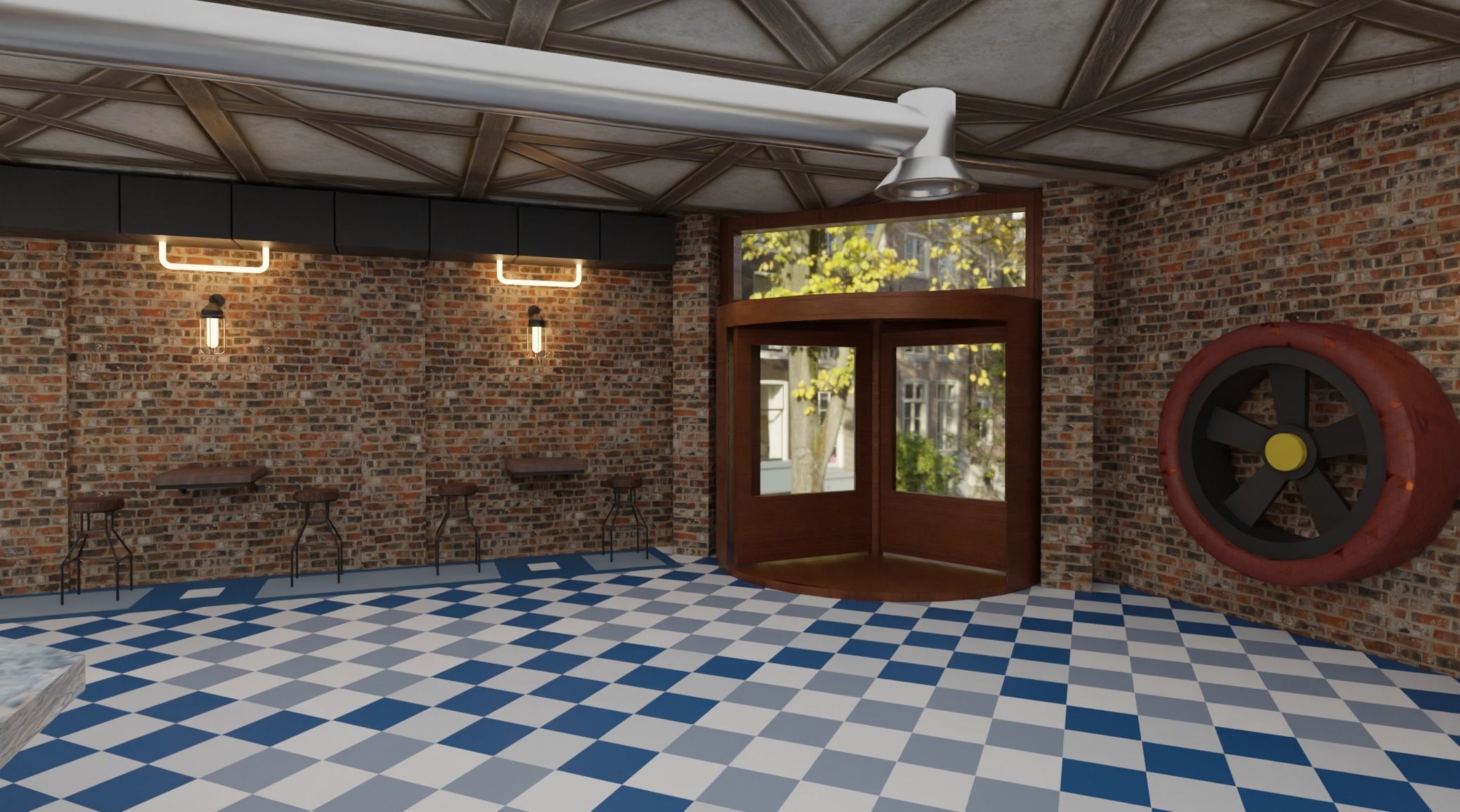 Dinning and wine bar 3D model_8