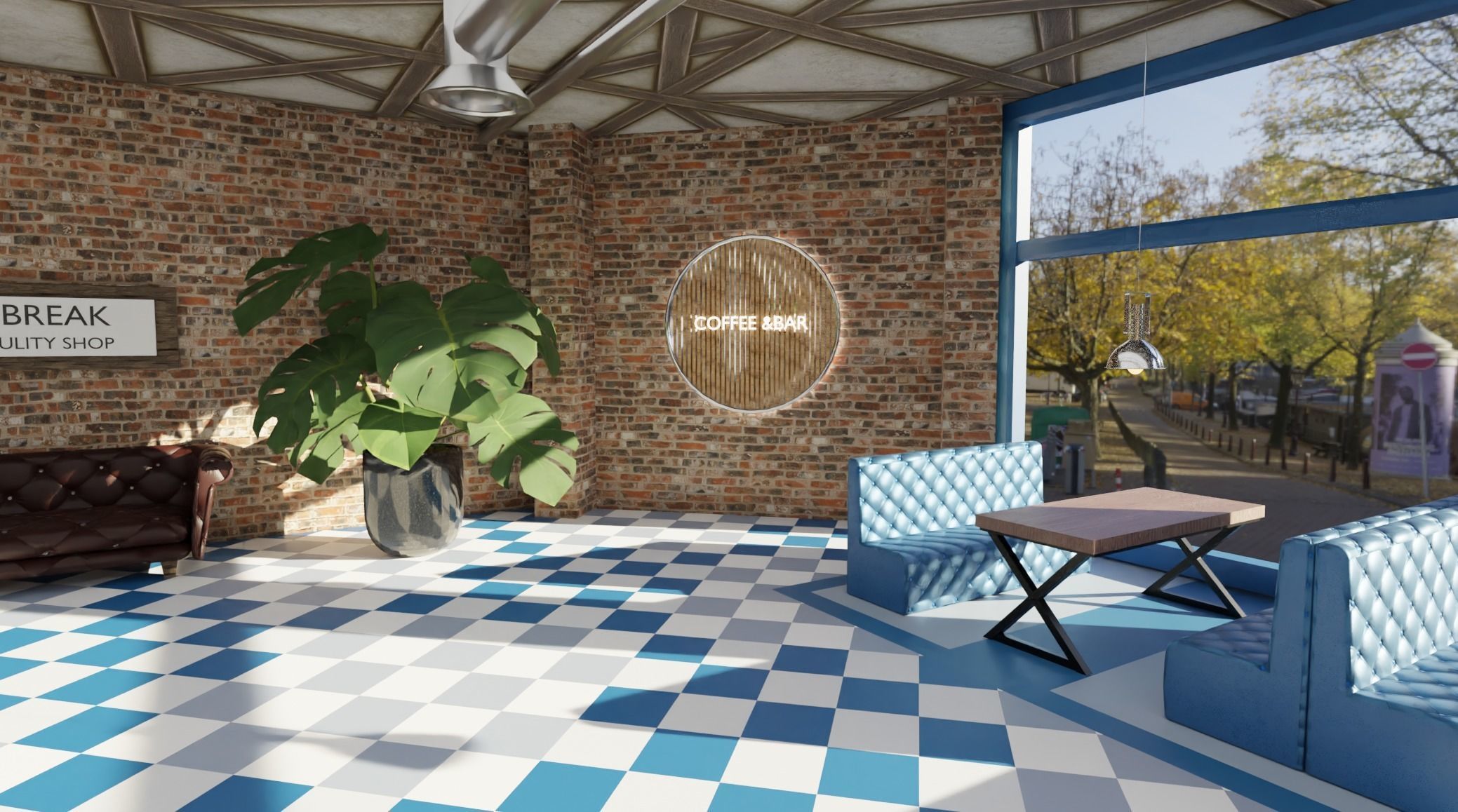 Dinning and wine bar 3D model_6