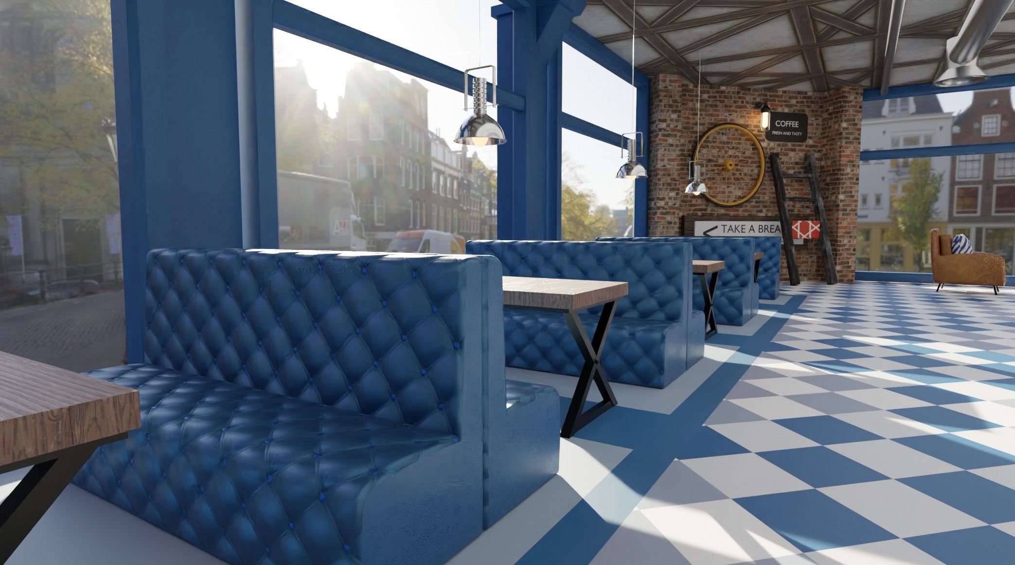 Dinning and wine bar 3D model_5