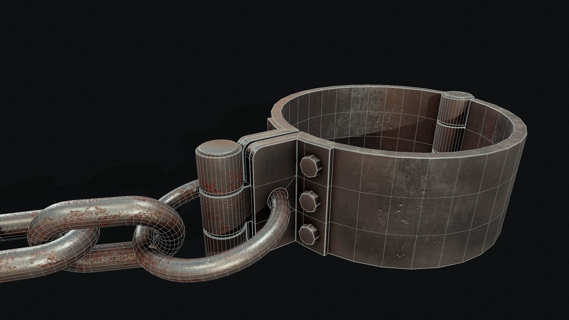 Leg Shackles - Tutorial Included Low-poly 3D model_9