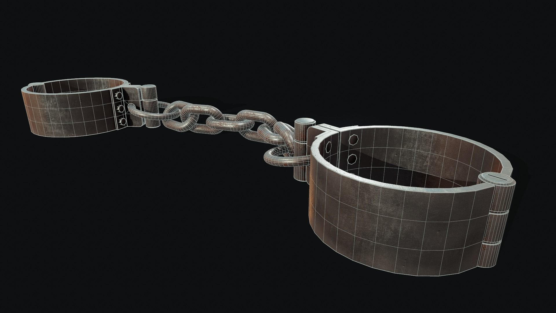 Leg Shackles - Tutorial Included Low-poly 3D model_3