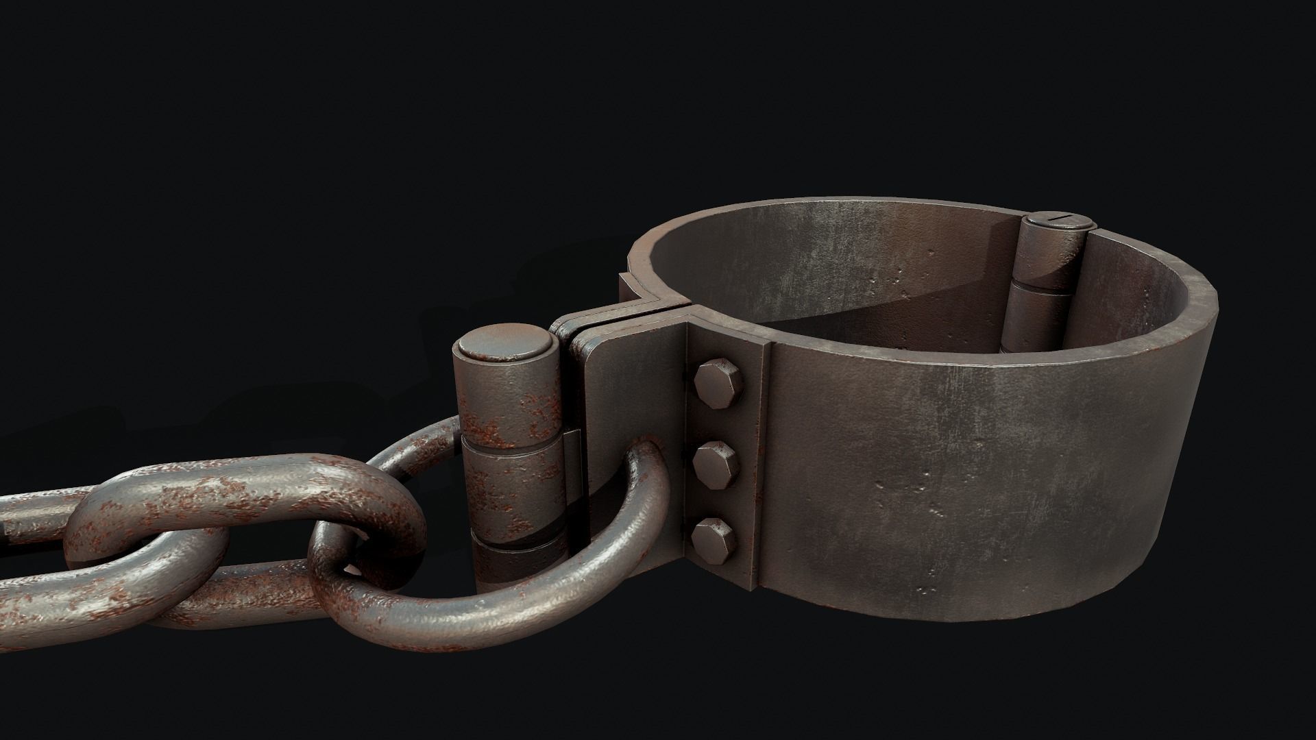 Leg Shackles - Tutorial Included Low-poly 3D model_8