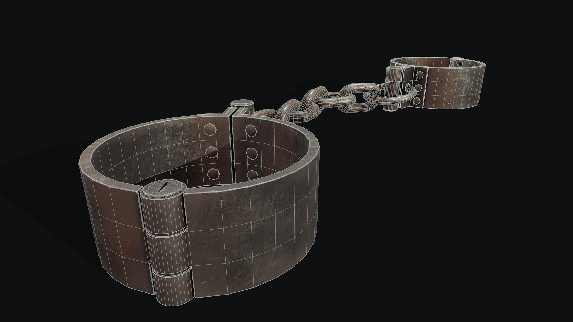 Leg Shackles - Tutorial Included Low-poly 3D model_5