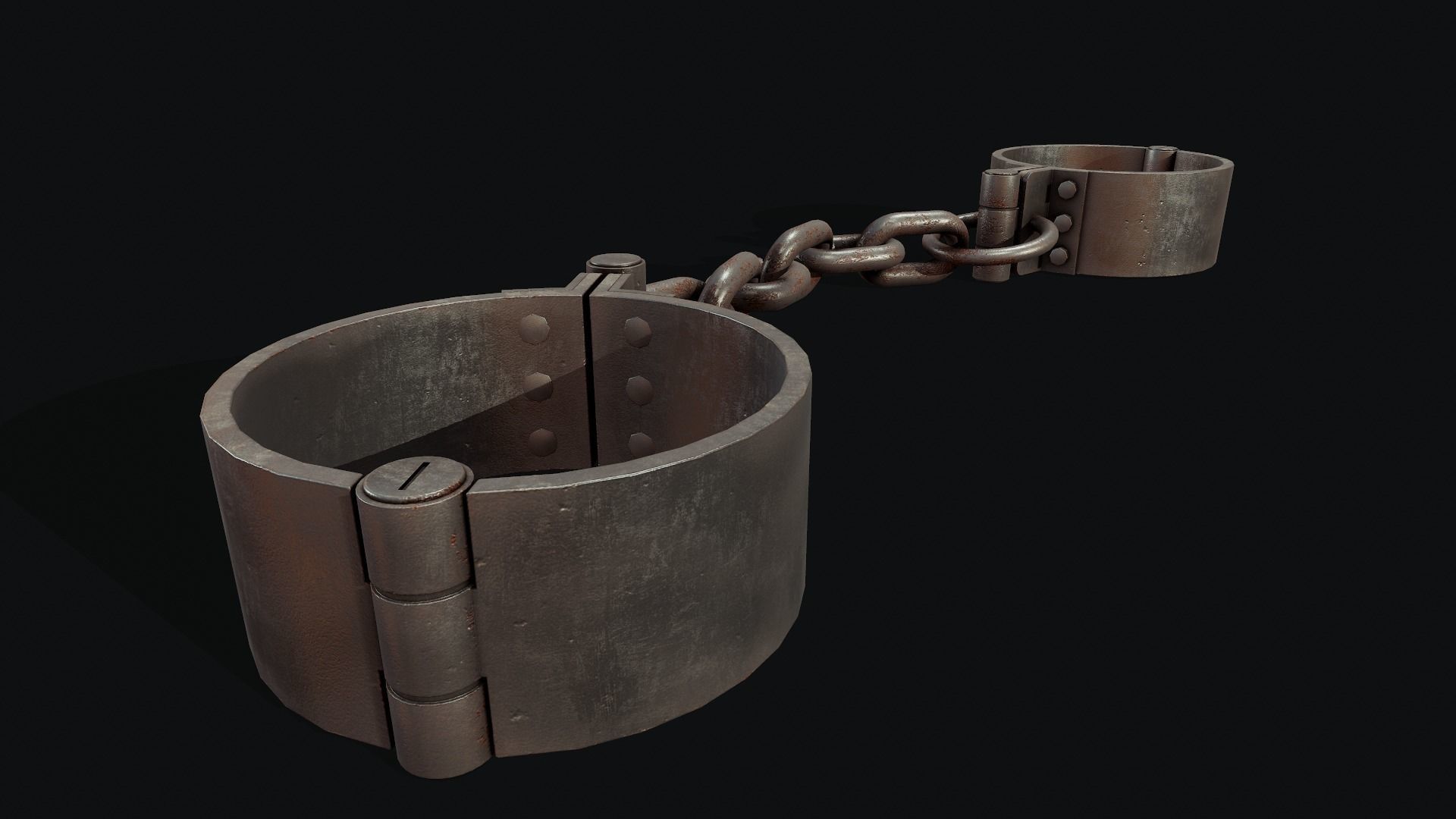 Leg Shackles - Tutorial Included Low-poly 3D model_4