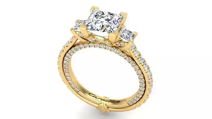 Engagement Ring With Princess Stones
