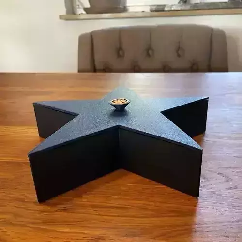 Star Box with Lid and Knob Including Coin Set STL 3D Print  3D print model