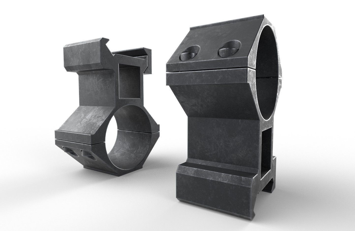 Scope Mount 01 Low-poly 3D model_4