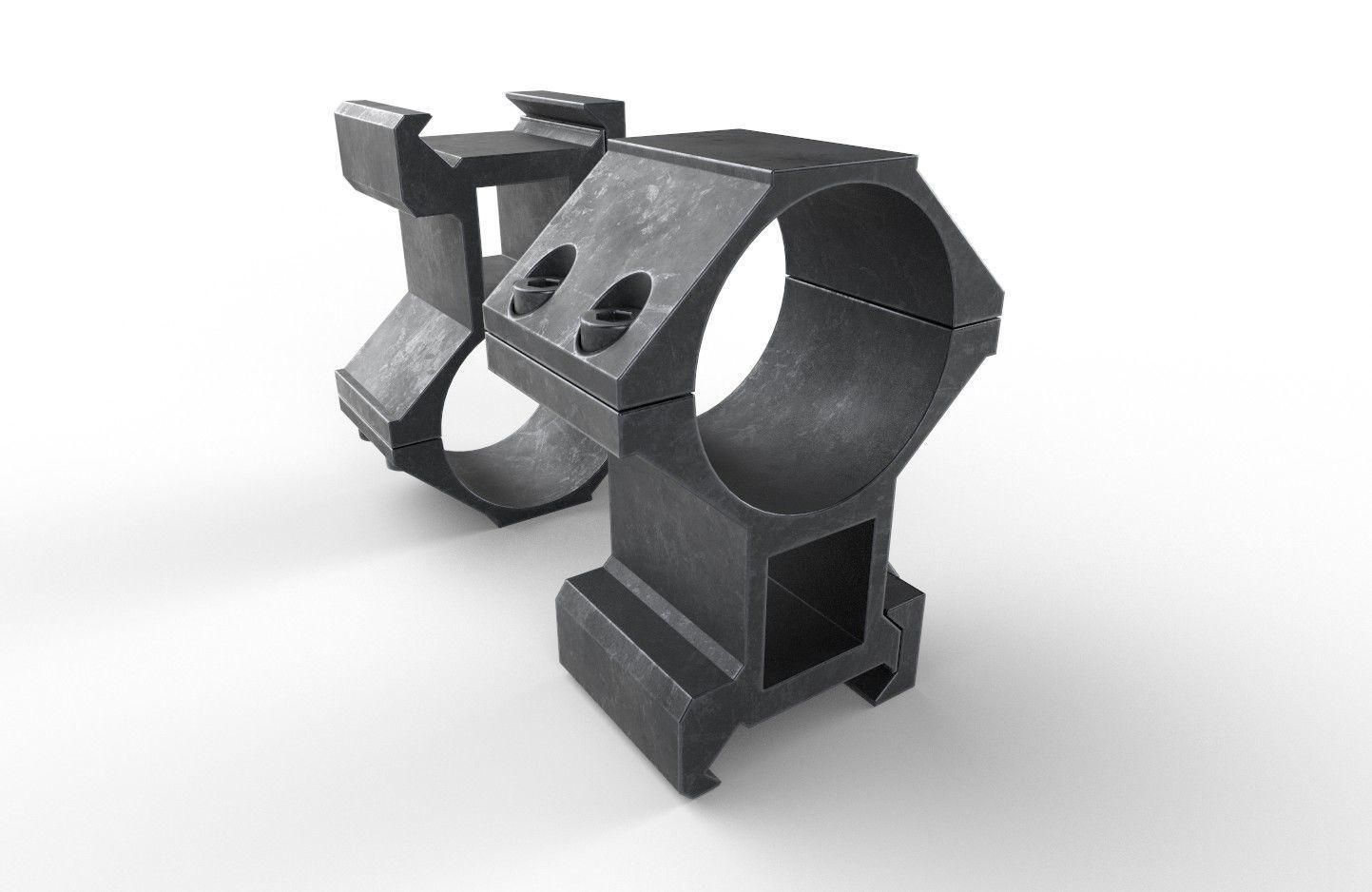 Scope Mount 01 Low-poly 3D model_6