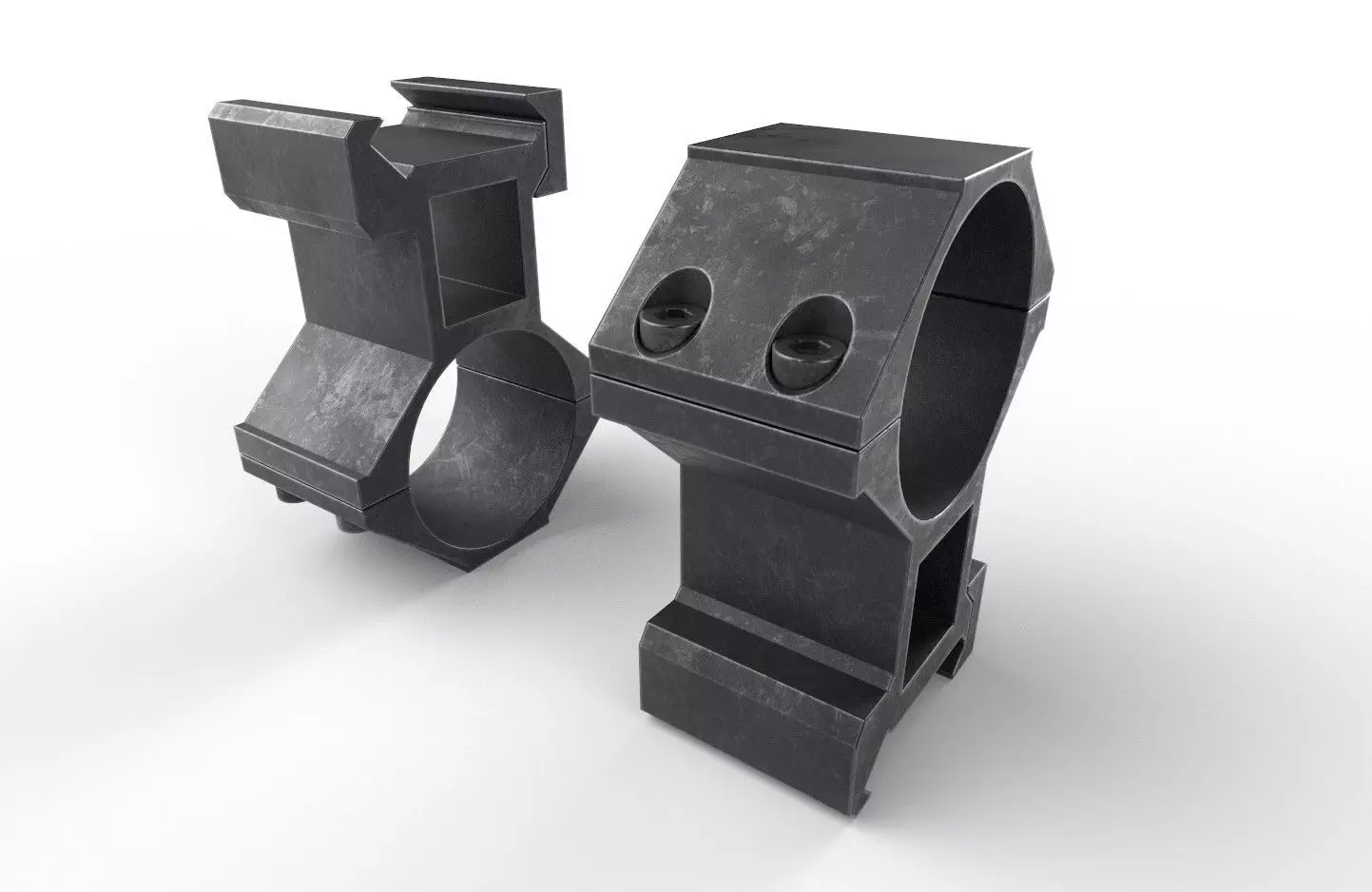 Scope Mount 01 Low-poly 3D model_0