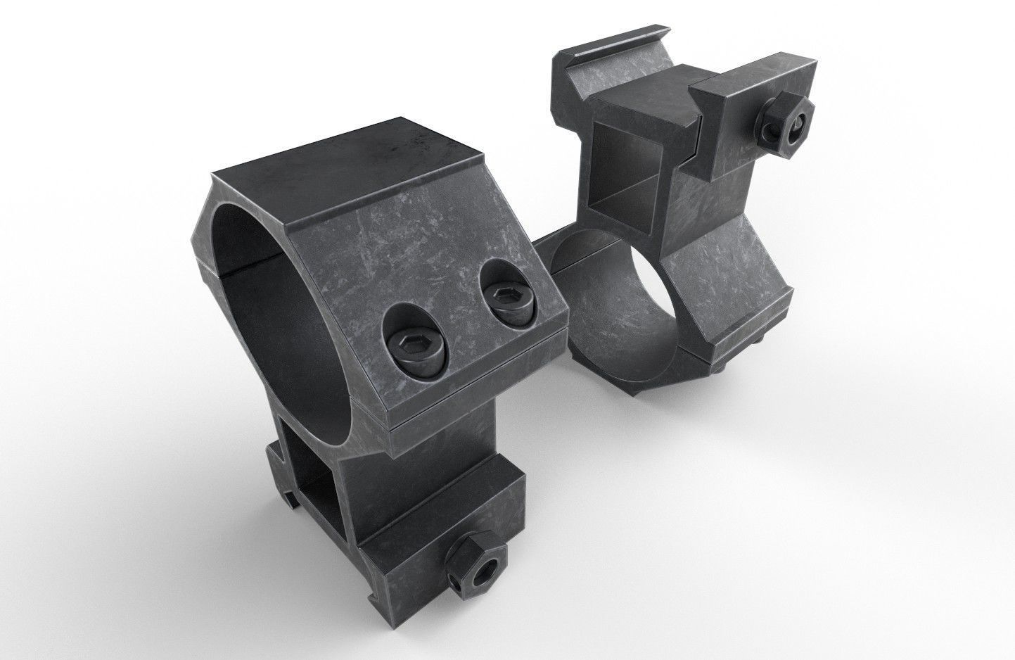 Scope Mount 01 Low-poly 3D model_7