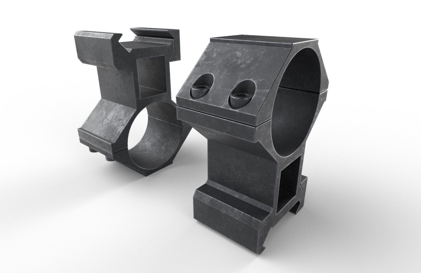 Scope Mount 01 Low-poly 3D model_3