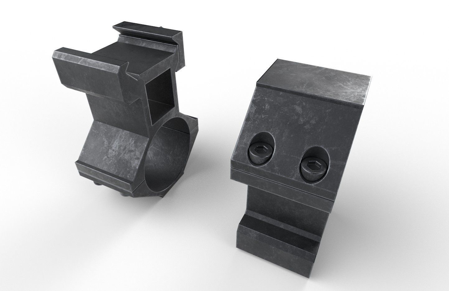 Scope Mount 01 Low-poly 3D model_2
