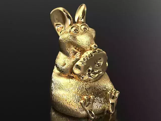 Mouse and Cheese Pendant Necklace 3D print model