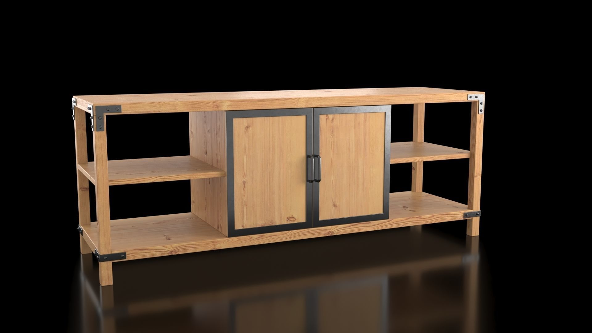 Media Console Bagawnga 3D model_1