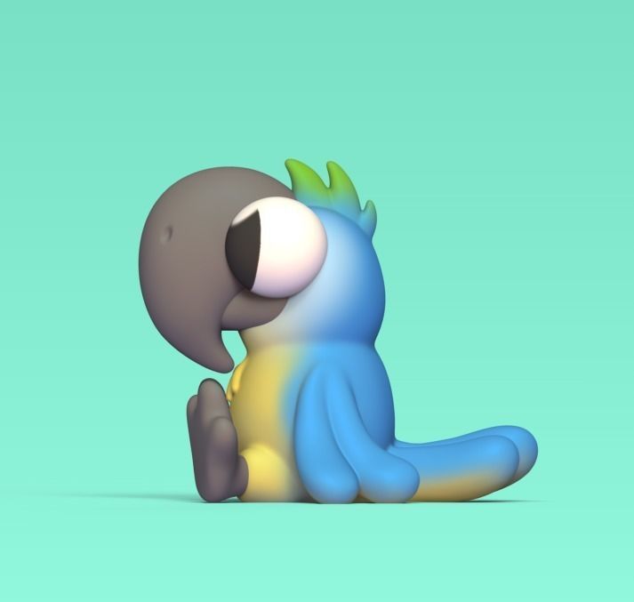 Macaw Cartoon 3D print model_2
