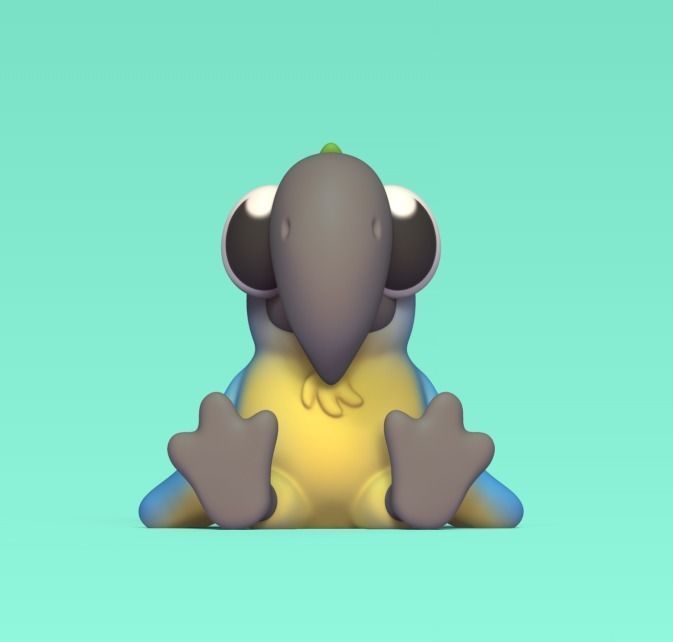 Macaw Cartoon 3D print model_1
