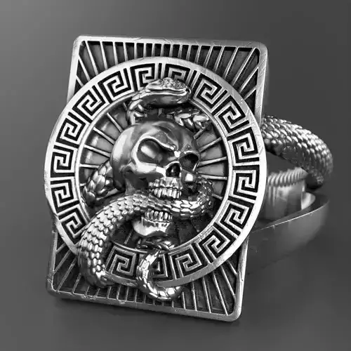Skull-snake-ring