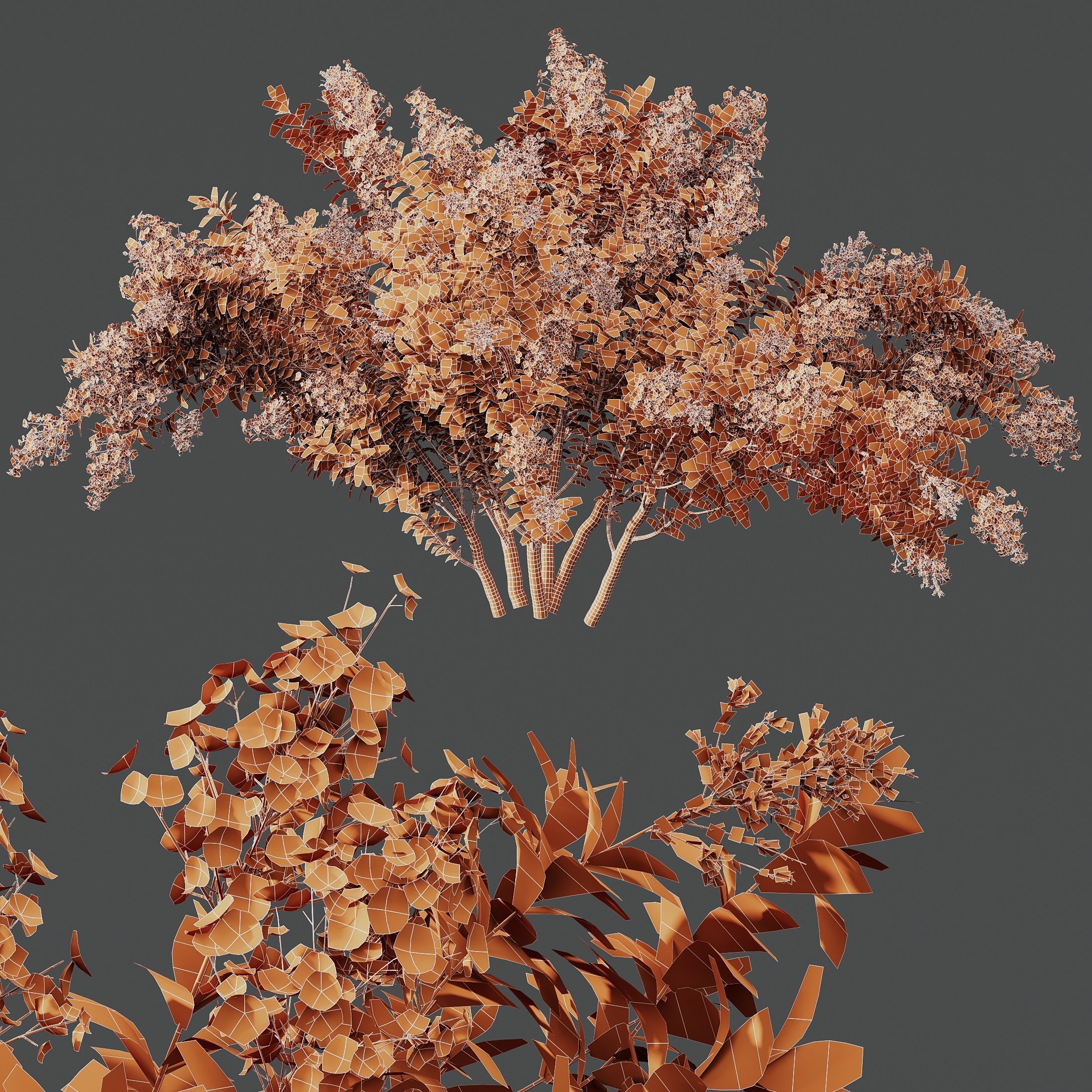  5 Different SETS of Bush SET VOL14 3D Model Collection_13