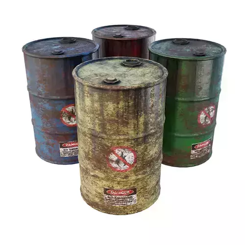 Old Rusty Oil Barrel Game Ready