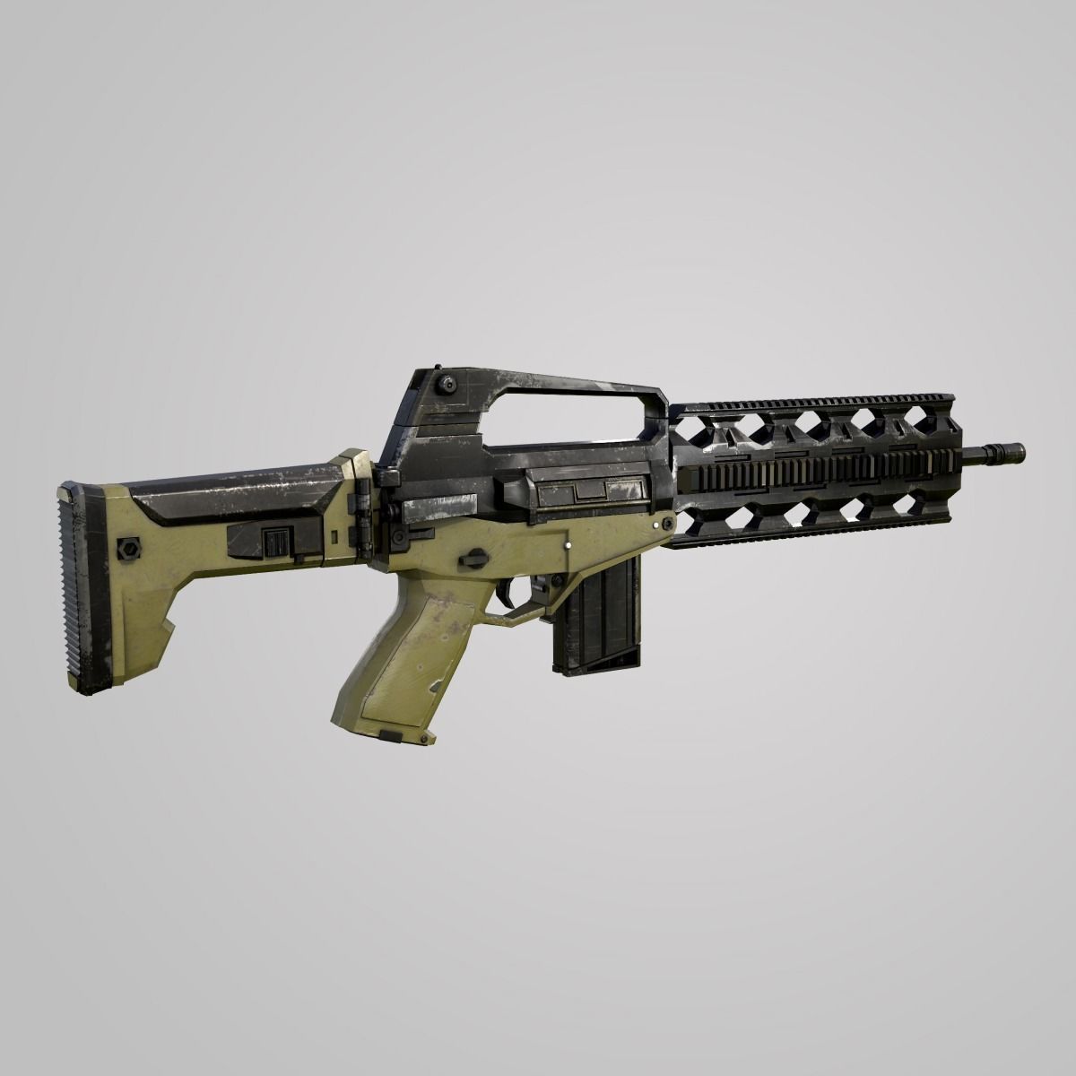Combat Rifle 3D model_3