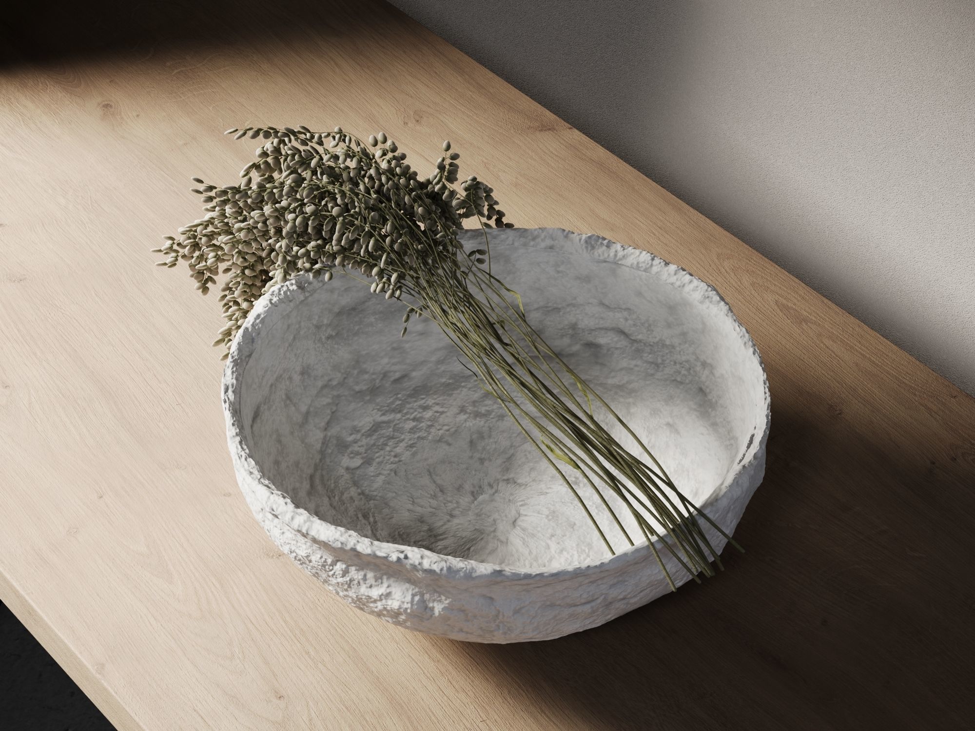 Bowl with Plants 3D model_1