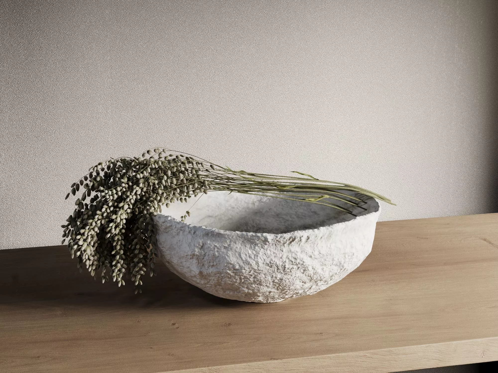Bowl with Plants 3D model_0