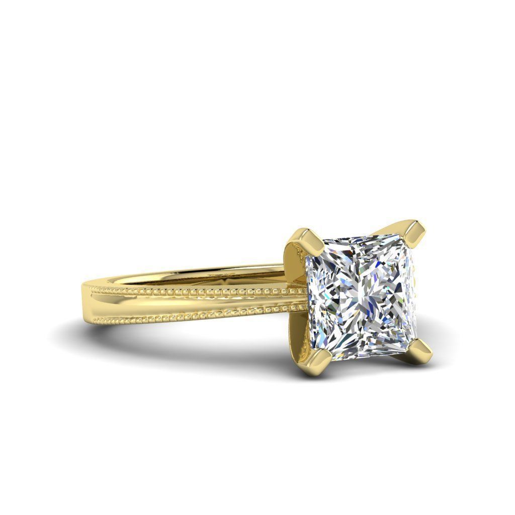 Engagement ring Lucia princess 3D print model_24