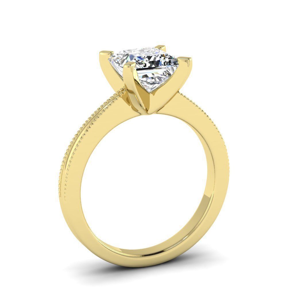 Engagement ring Lucia princess 3D print model_5