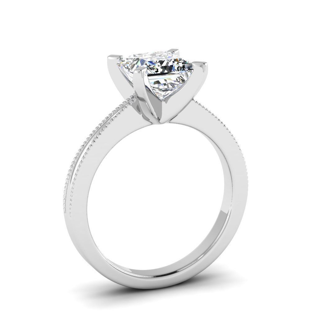 Engagement ring Lucia princess 3D print model_25