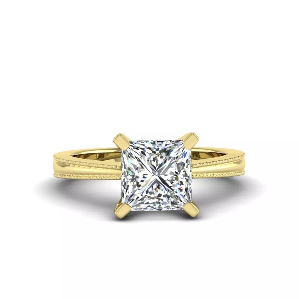 Engagement ring Lucia princess 3D print model_0