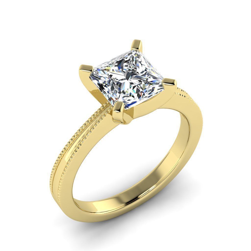 Engagement ring Lucia princess 3D print model_9