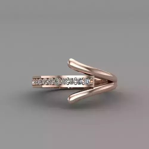 Rose Gold Women Diamond Ring 3D print model