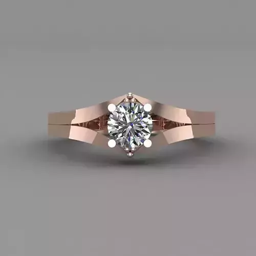 Rose Gold Women Diamond Ring 3D print model