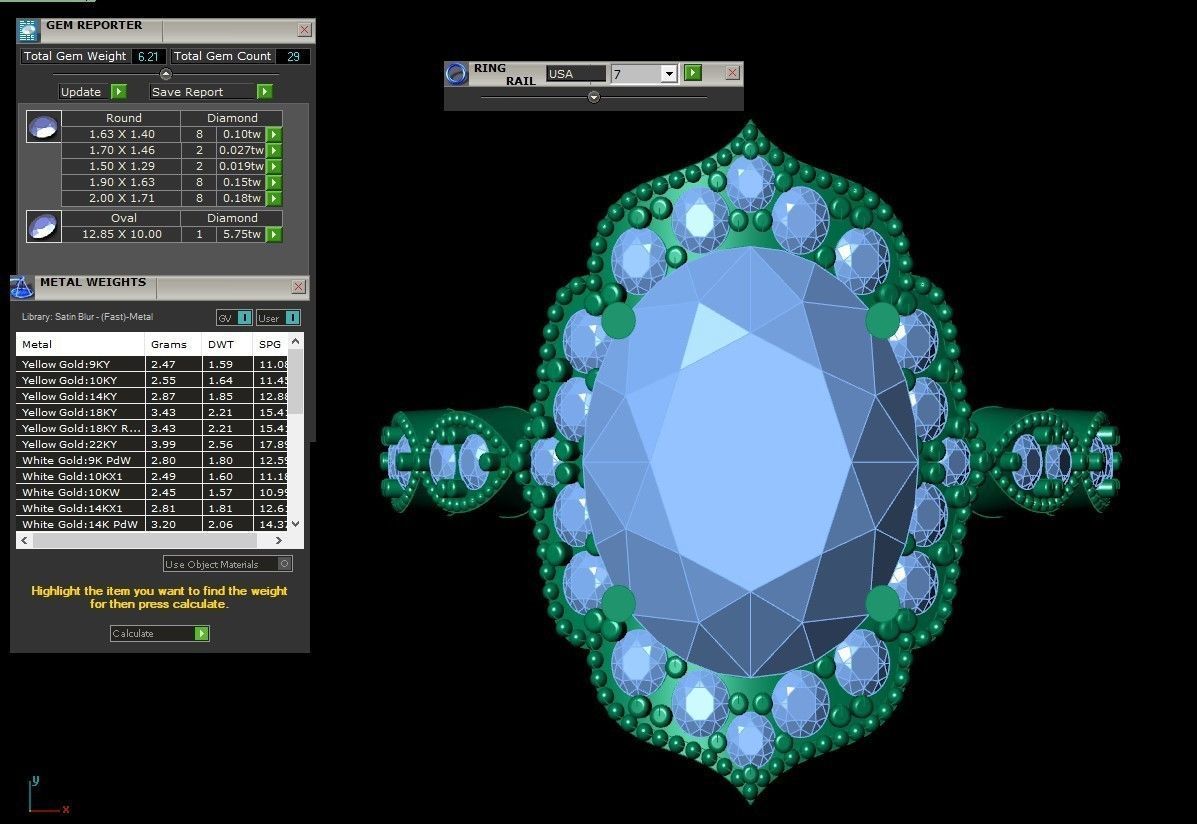 Ruby Rose Gold Women Diamond Ring 3D print model 3D print model_3