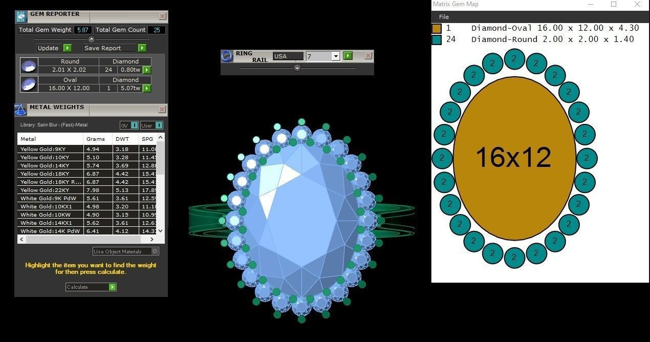 Ruby Rose Gold Women Diamond Ring 3D print model 3D print model_2