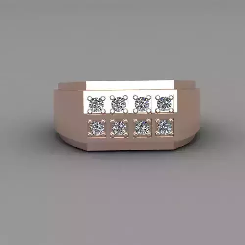 Rose Gold Men Diamond Ring 3D print model