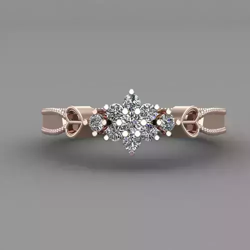 Rose Gold Women Diamond Ring 3D print model