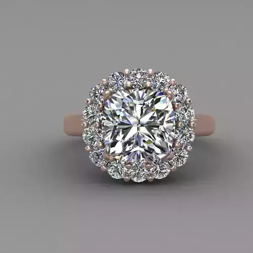 Rose Gold Women Diamond Ring 3D print model