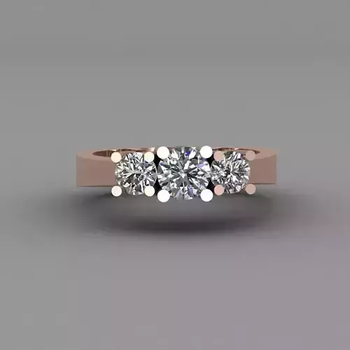 Rose Gold Women Diamond Ring 3D print model