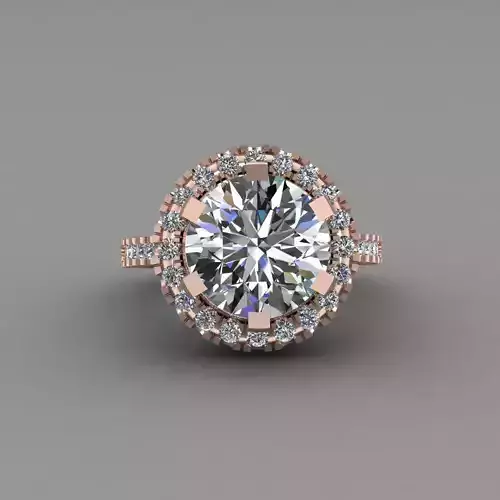 Rose Gold Women Diamond Ring 3D print model