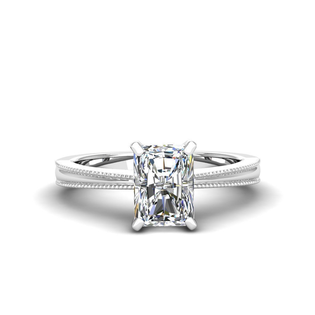 Engagement ring Lucia radiant 3D print model_13