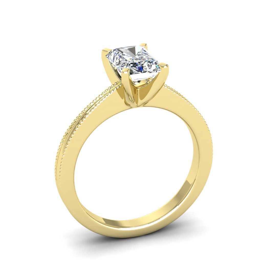 Engagement ring Lucia radiant 3D print model_5