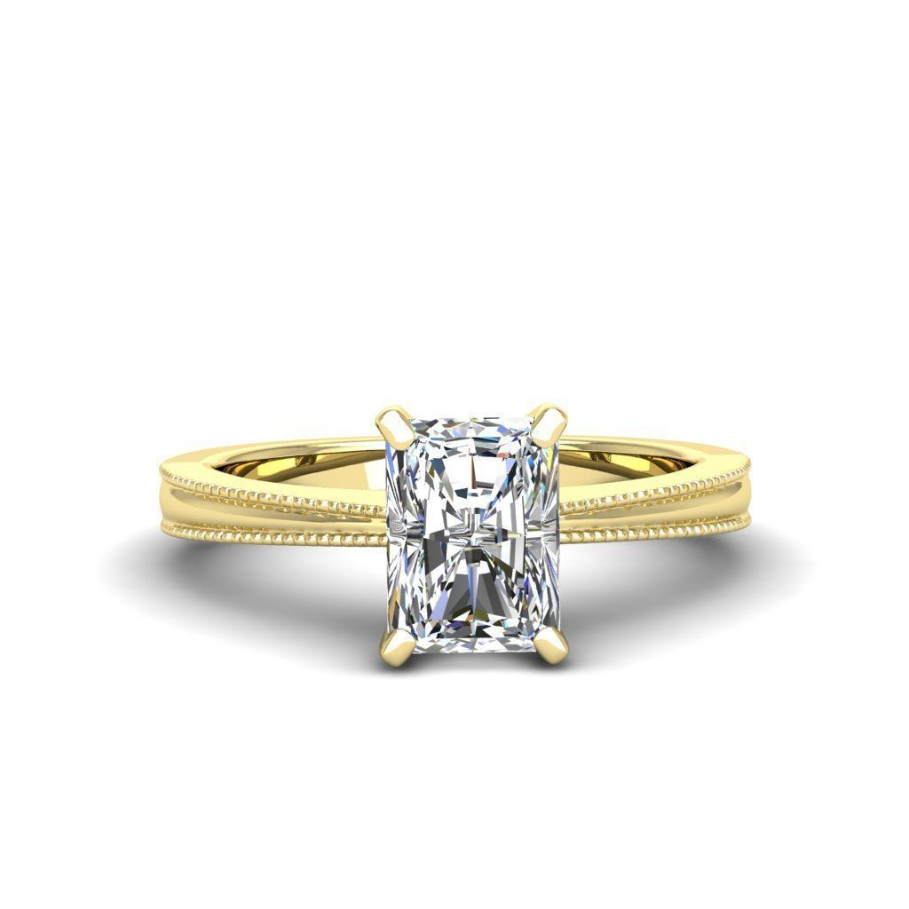 Engagement ring Lucia radiant 3D print model_16