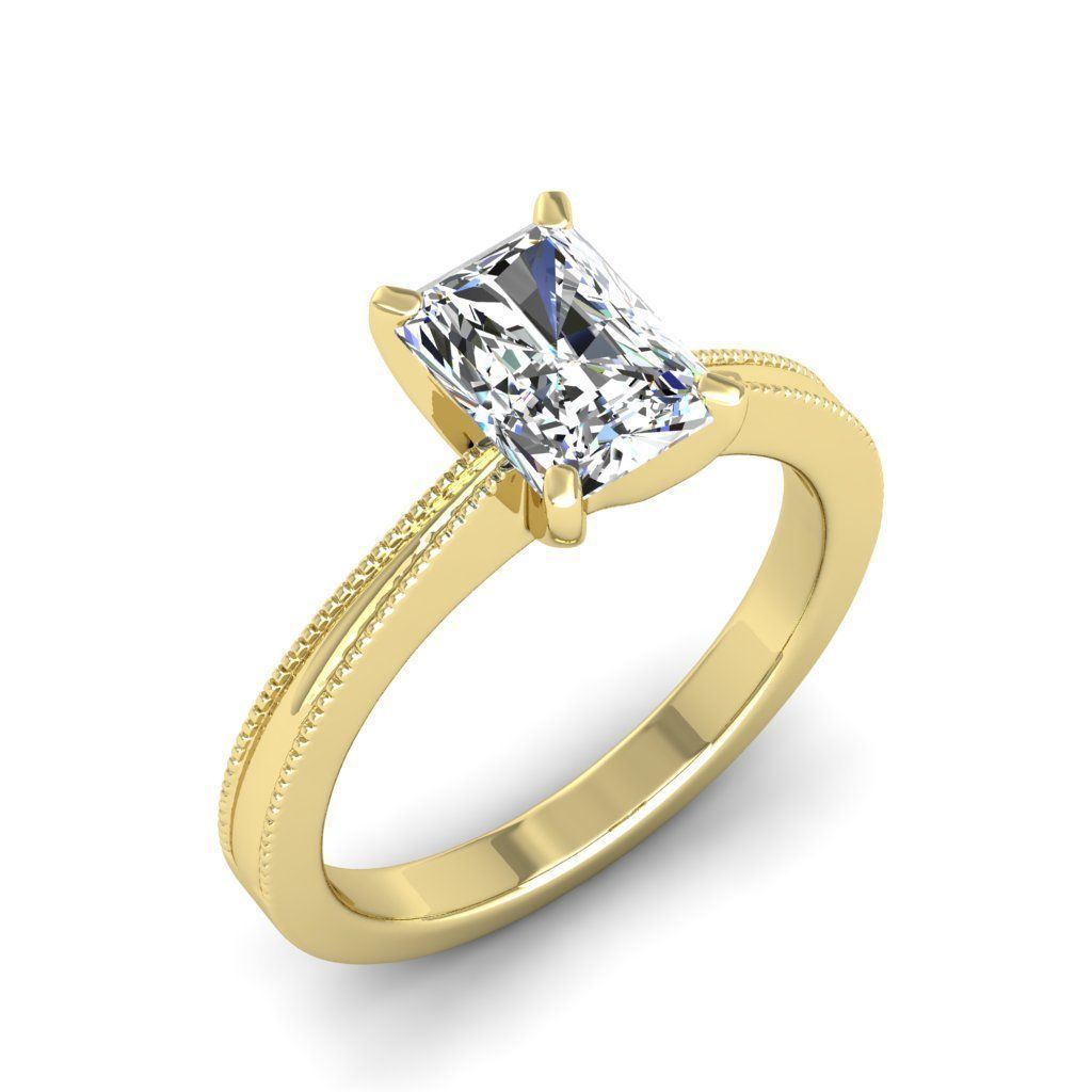 Engagement ring Lucia radiant 3D print model_15