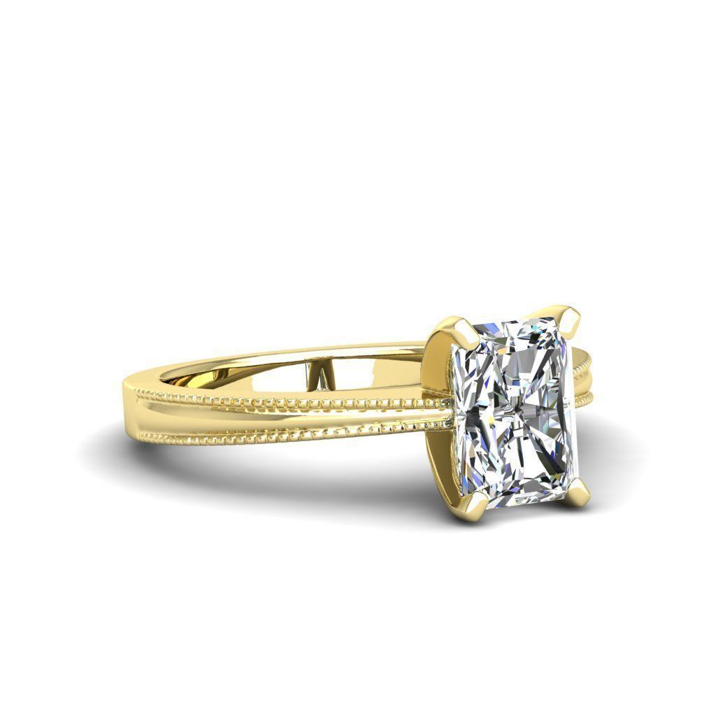 Engagement ring Lucia radiant 3D print model_9