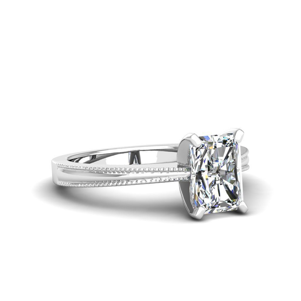 Engagement ring Lucia radiant 3D print model_7