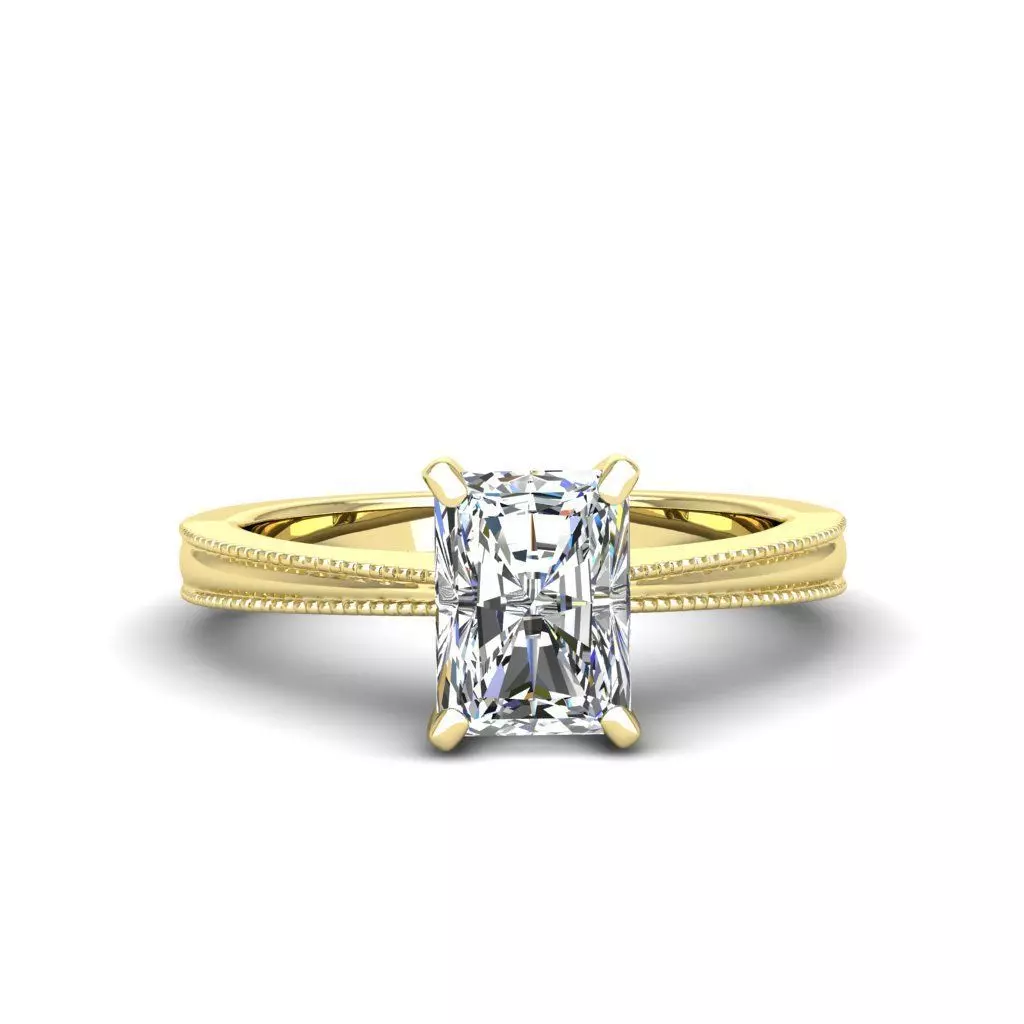 Engagement ring Lucia radiant 3D print model_0