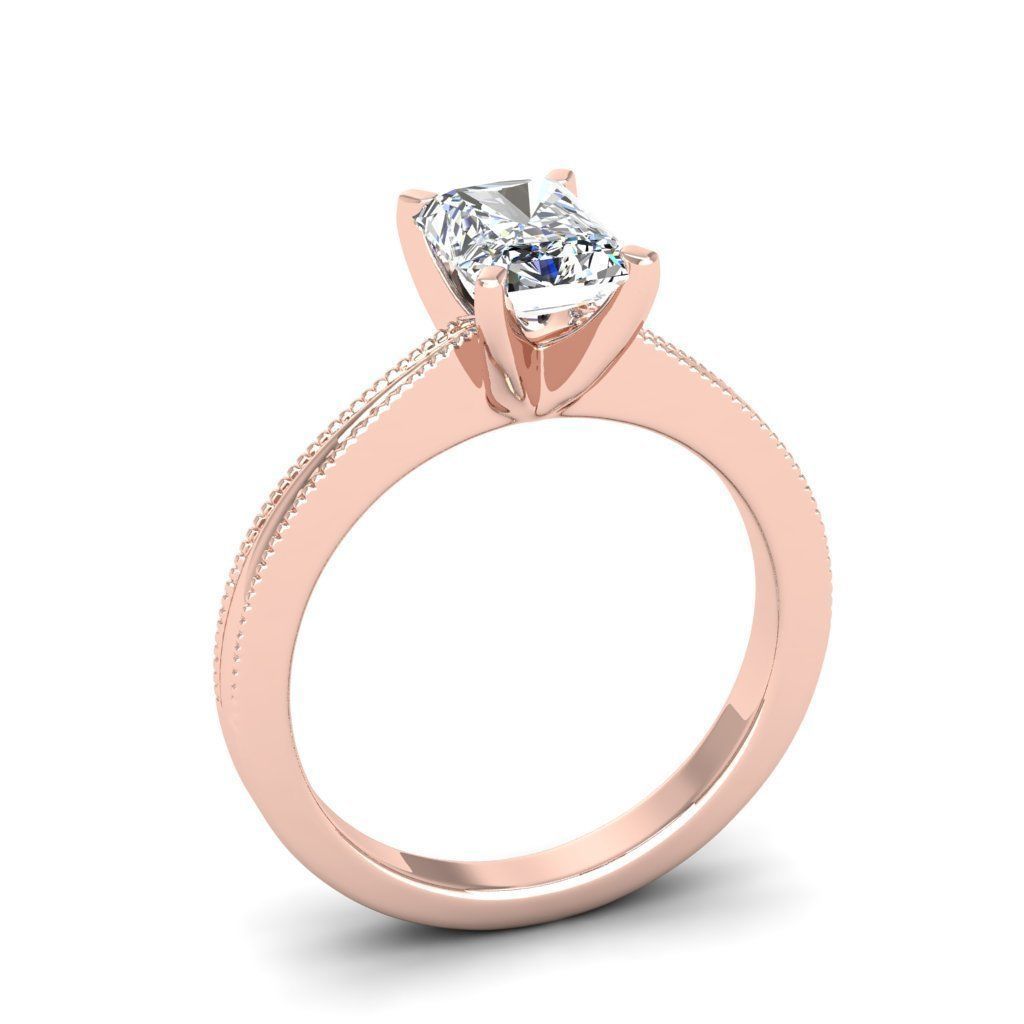 Engagement ring Lucia radiant 3D print model_10
