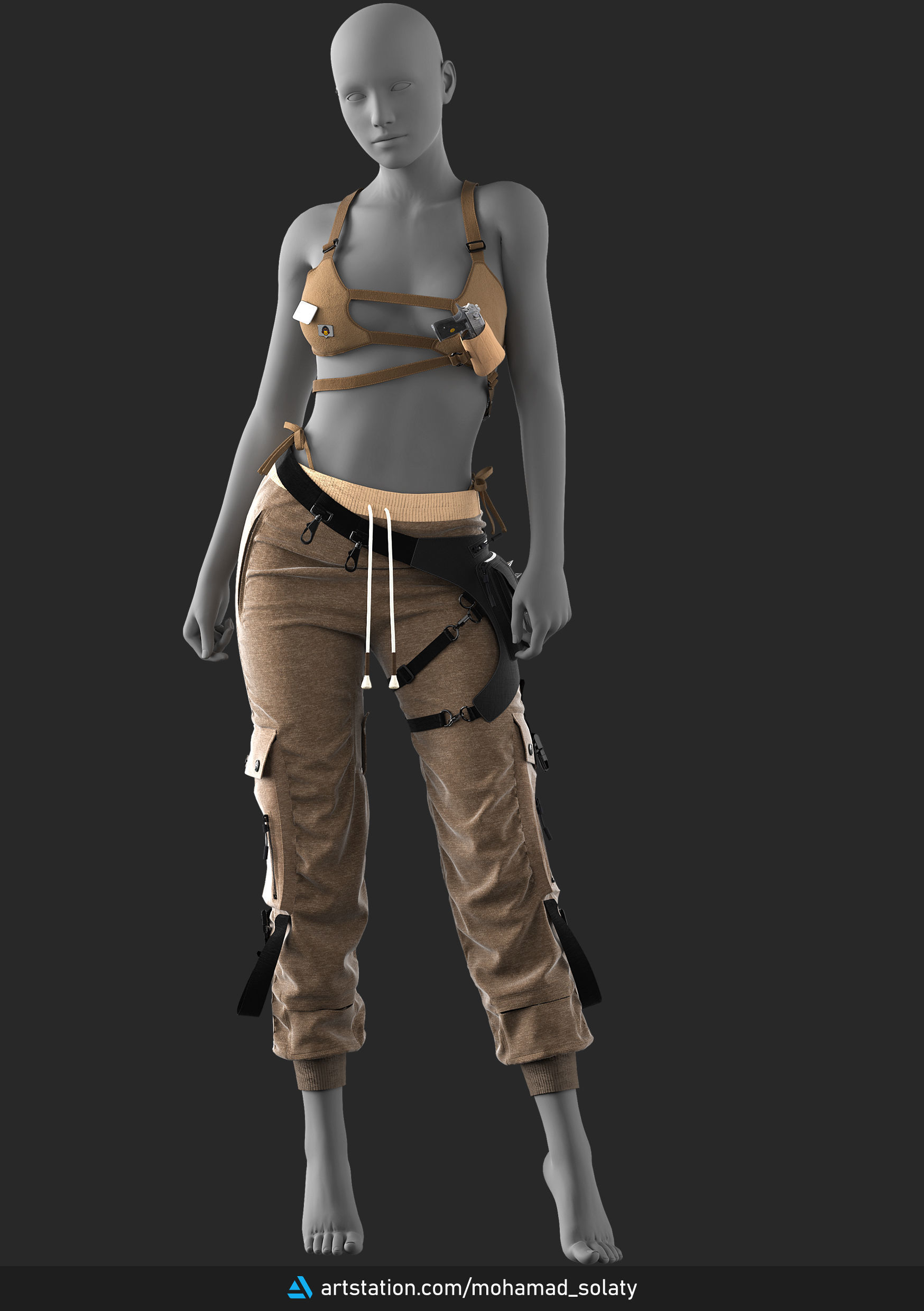 3 in 1 Outfit  - Marvelous Designer with Video Process 3D Model Collection_3