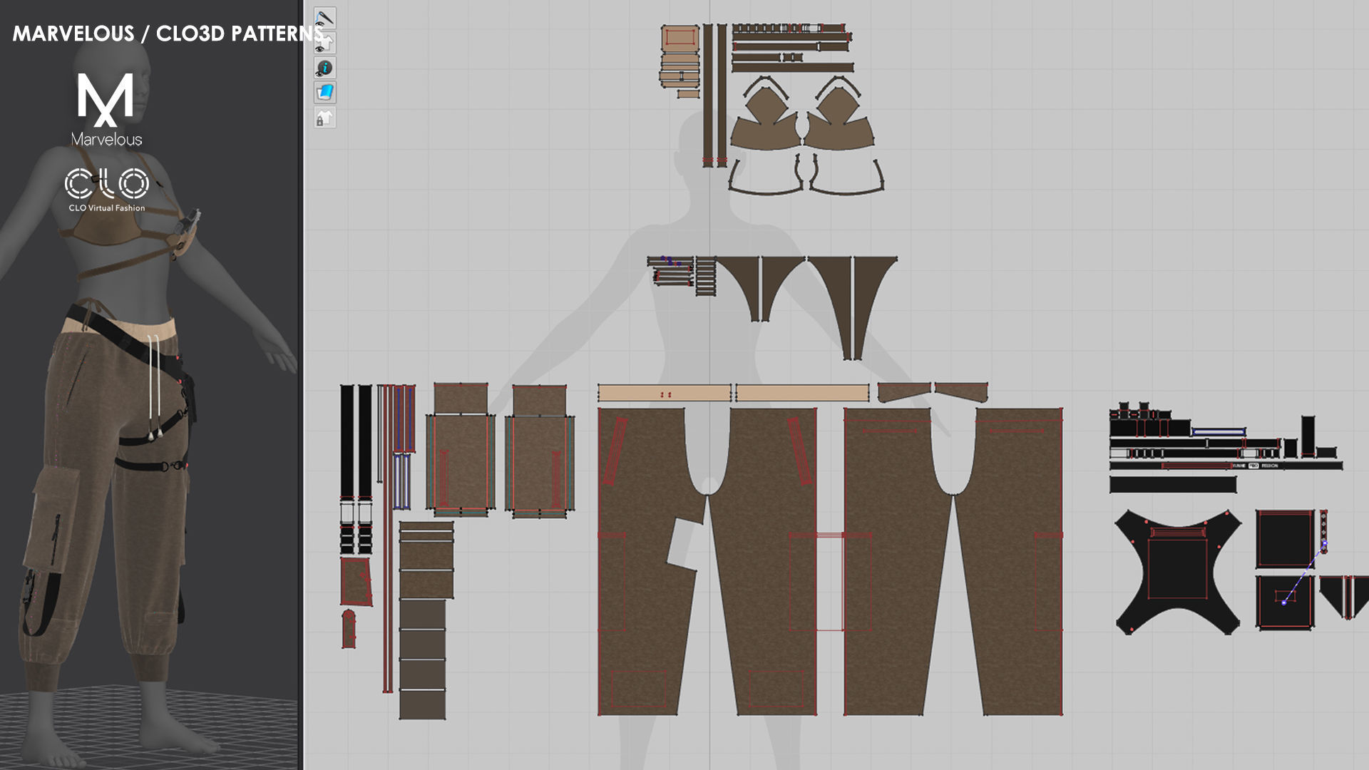 3 in 1 Outfit  - Marvelous Designer with Video Process 3D Model Collection_5